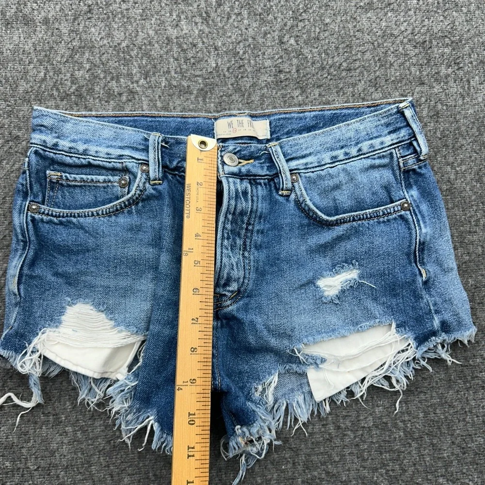 We The Free People Jean Shorts Women 26 Loving Good Vibrations Cutoff Denim